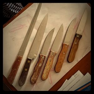 Misc wooden handles knives